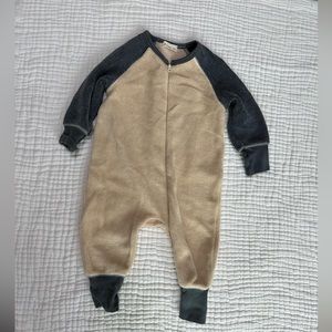 Fin & Vince fleece zip suit romper, 6-12 month